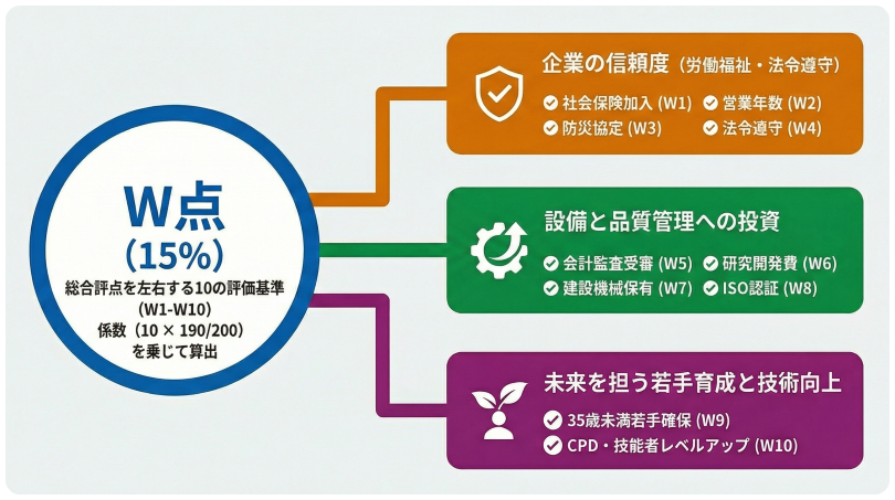 その他審査項目評点（Ｗ）のインフォグラフィック