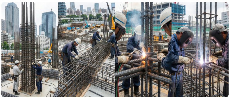 鉄筋工事現場の画像